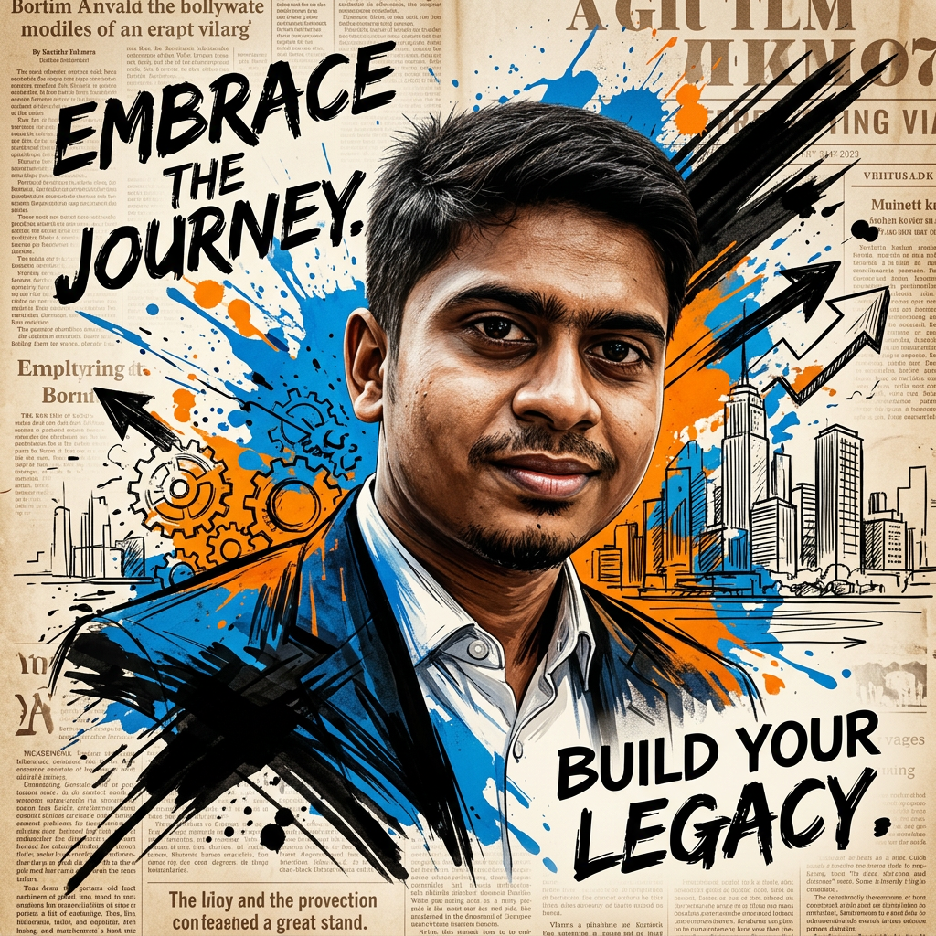 Motivational Mixed-Media Portrait Poster